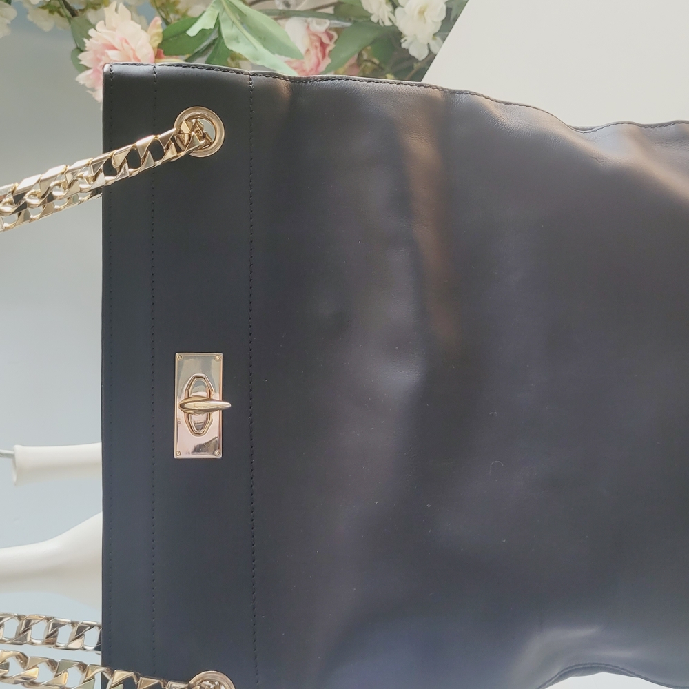 Elegant Black Leather Tote Bag